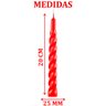 Kit 6 Vela Espiral Decoração Natalina Vermelha Torcida 20cm - 4