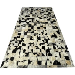 Tapete Couro Preto Branco Salino Amarelo 1,50x3,00 C/b Pç 10