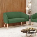 Ver imagem 2 de Namoradeira 02 Lugares Stella Suede Pés Palito Natural - D’Rossi - Verde