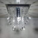 Ver imagem 2 de Lustre para Sala de Cristal Legítimo K9 Base Inox 20x20 Cm 25 Cm Altura Soq E27 - Transparente
