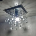 Ver imagem 1 de Lustre para Sala de Cristal Legítimo K9 Base Inox 20x20 Cm 25 Cm Altura Soq E27 - Transparente