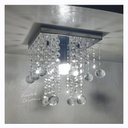 Ver imagem 4 de Lustre para Sala de Cristal Legítimo K9 Base Inox 20x20 Cm 25 Cm Altura Soq E27 - Transparente