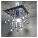 Ver imagem 3 de Lustre para Sala de Cristal Legítimo K9 Base Inox 20x20 Cm 25 Cm Altura Soq E27 - Transparente