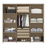 Roupeiro 6 Portas 100% Mdf 3 Gavetas Carvalho/branco Sthander - 2