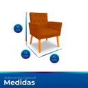 Ver imagem 6 de Kit 2 Poltronas Cadeira com Capitonê para Sala Clássica e Confortável em Suede