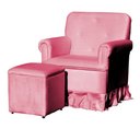 Ver imagem 1 de Poltrona Amamentação com Puff Laura Suede Rosa - Vallisa Decor