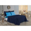Ver imagem 4 de Jogo de Cama Casal Viúva Nobre 4 Peças Malha 100% Algodão - Azul-marinho / Turquesa