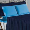 Ver imagem 3 de Jogo de Cama Casal Viúva Nobre 4 Peças Malha 100% Algodão - Azul-marinho / Turquesa