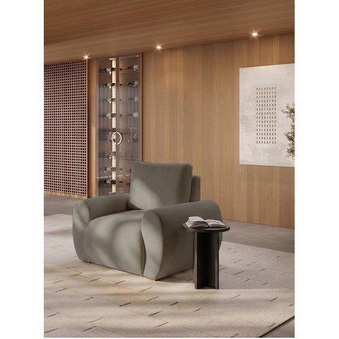 Poltrona Fixa 1 Lugar Chenille Murale 111cm Yescasa
