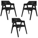 Ver imagem 1 de Kit 3 Cadeiras Sala de Jantar e Jogos Carteados Madeira Maciça Poker Pu Preto/preto G42 - Gran Belo
