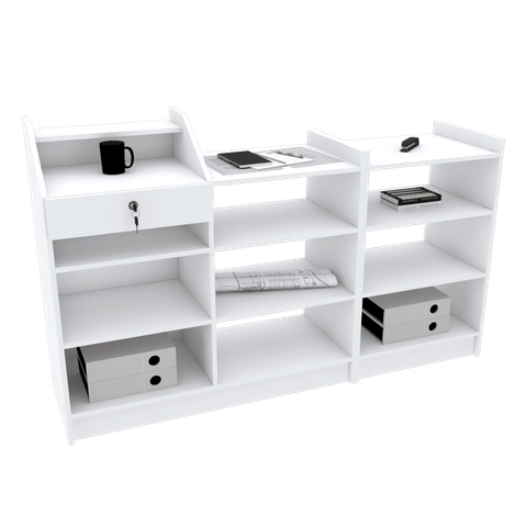 BALCÃO CAIXA LOJA 100% MDF M131.2021.B (EXPOSITOR DUPLO) MUNDI MOVEIS