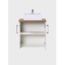 Gabinete para Banheiro com Cuba e Espelheira 60cm Mdf Freijo com Branco Paris - On Móveis - 11