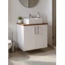 Gabinete para Banheiro com Cuba e Espelheira 60cm Mdf Freijo com Branco Paris - On Móveis - 6