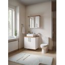 Ver imagem 1 de Gabinete para Banheiro com Cuba e Espelheira 60cm Mdf Freijo com Branco Paris - On Móveis