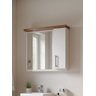Gabinete para Banheiro com Cuba e Espelheira 60cm Mdf Freijo com Branco Paris - On Móveis - 7