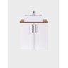 Gabinete para Banheiro com Cuba e Espelheira 60cm Mdf Freijo com Branco Paris - On Móveis - 8