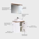 Ver imagem 4 de Gabinete para Banheiro com Cuba e Espelheira 60cm MDF Freijo com Branco Paris - On Móveis
