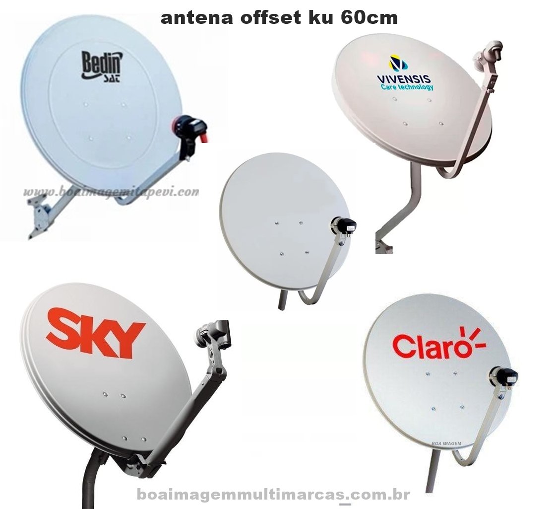 Antena parabólica 60 cm Claro Tv Pré-Pago  com  1 Recepitor Digital Visiontec SD - 3