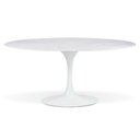 Ver imagem 1 de Mesa de Jantar Saarinen Oval 244x137 Cm Mármore Branco Extra Base Branca