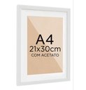 Ver imagem 1 de Moldura Quadro Tradicional com Acetato e Paspatur para Foto A4 21x30cm