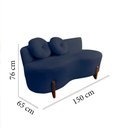 Ver mais imagens de Namoradeira Sofá Feijão Lounge Orgânica Veludo Azul Marinho