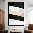 Ver imagem 1 de Quadro Decorativo Geométrico Listras Mármore em Moldura Caixa Tacolado Moldura Trad 1cm Madeira Escu