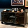 Buffet Aparador Bronx Glass Estilo Industrial Em Ferro 120cm - 1