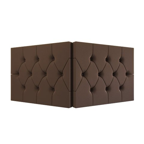 Cabeceira Queen Elisa Suede Capitonê Estofada Design Clássico e Sofisticado - Marrom