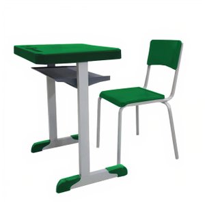 Kit Escolar Individual VERDE – (Mesa e Cadeira) – INFANTIL 03 a 06 Anos – REALPLAST - COR VERDE - 41