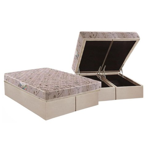 Conjunto Box Baú Queen: Colchão Espuma Herval D28 St .louis + Base Crc Suede Clean(158x198)