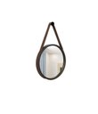 Ver imagem 1 de Espelho Decorativo Adnet Preto Alça Corino Café 20cm Redondo