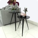 Ver imagem 1 de 2 Mesinhas Lateral De Canto Para Sala e Quarto Redonda P.P