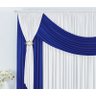 Cortina França Quarto e Sala 2,00m x 1,70m Azul com Branco - 2