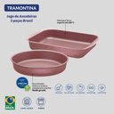 Ver imagem 5 de Conjunto Assadeiras Tramontina Jogo de Formas Antiaderentes Rosa 2 Peças Brasil