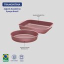 Ver imagem 3 de Conjunto Assadeiras Tramontina Jogo de Formas Antiaderentes Rosa 2 Peças Brasil