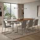 Ver imagem 4 de Mesa de Jantar 8 Lugares Retangular Orgânico 200cm Pés Industrial Alina N01 Cinamomo Champanhe -