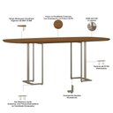 Ver imagem 5 de Mesa de Jantar 8 Lugares Retangular Orgânico 200cm Pés Industrial Alina N01 Cinamomo Champanhe -
