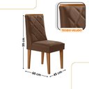 Ver imagem 3 de Mesa de Jantar Isadora 120cm Tampo MDF Vidro com 4 Cadeiras Veludo Marrom Naturale Serigrafia Off