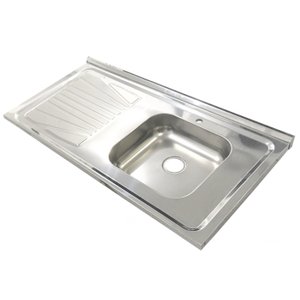 Pia Inox Fabrinox PSD1000D 100x52cm, cuba direita e furo para torneira