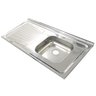 Pia Inox Fabrinox PSD1000D 100x52cm, cuba direita e furo para torneira - 1