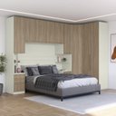 Ver imagem 1 de Quarto Modulado Casal Completo com Canto Oblíquo Seletto Marrom/Areia/Jequetibá