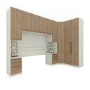 Ver imagem 2 de Quarto Modulado Casal Completo com Canto Oblíquo Seletto Marrom/Areia/Jequetibá
