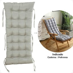 Almofada de Assento Futon P/ Cadeira de Balanço - Cinza - 2