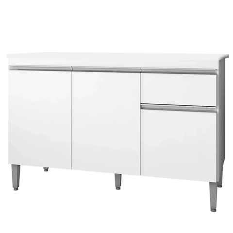 Balcão de Pia Tatiane 120cm Branco - Ajl Moveis