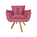Ver imagem 2 de Jogo 2 Poltrona Estofada Base Giratória De Madeira Escritório Opala Suede Rosa Barbie - LM DECOR