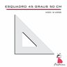 Esquadro 45 50cm Alfaiate Corte Costura 4550 Acrílico Fenix - 2