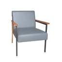 Ver imagem 2 de Conjunto 2 Poltronas Decorativa Fontana Courino Cinza