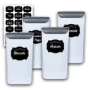 Ver imagem 1 de Conj. 4 Porta Mantimentos Cristal 1,5L - 10,5x10,5x19cm + RÓTULOS - Ref. 1707 PLASVALE 51756