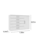 Ver imagem 3 de Cômoda 5 Gavetas 1 Porta Veronna Tcil Móveis