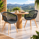 Ver imagem 1 de Kit 2 Cadeiras Web Wood Preto - Assento em Polipropileno e Pés de Madeira